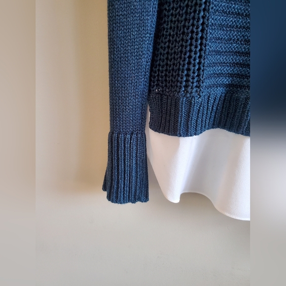 Calvin klein teal cable knit scoop neck sweater. Womens M EUC - Picture 6 of 8